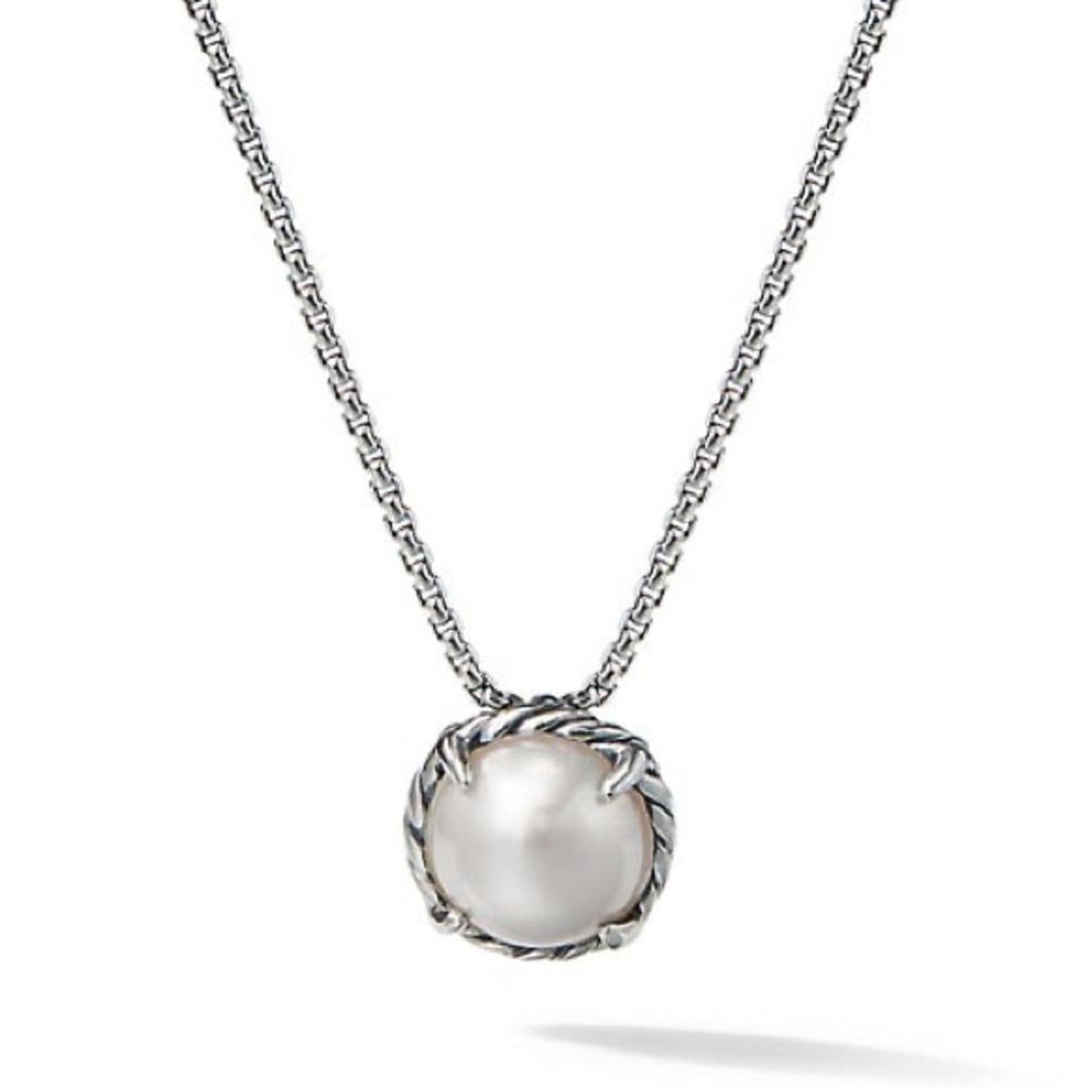 SALE David Yurman Chatelaine Pendant Necklace with Pearl.